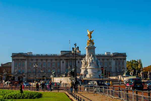 The Victoria Memorial in front of Buckingham Palace in London.