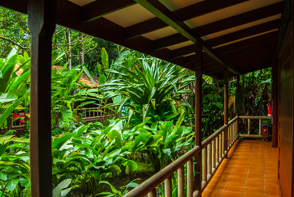 Front porch to room at Pachira Lodge.